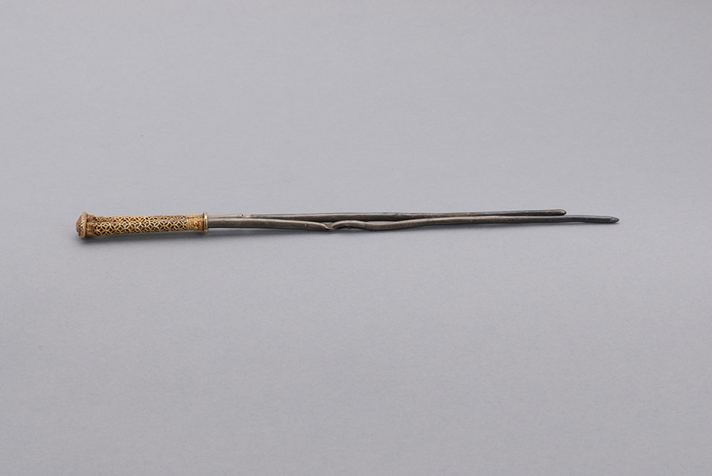 宋镂空鎏金银簪